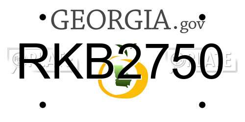 RKB2750 Georgia License Plate