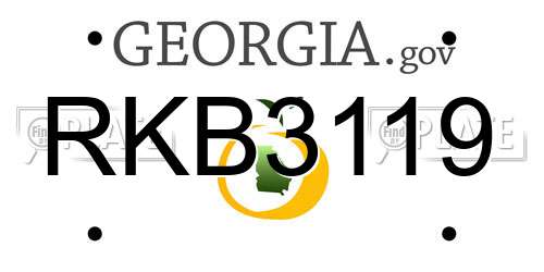RKB3119 Georgia License Plate