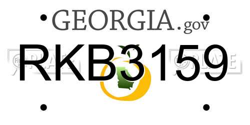 RKB3159 Georgia License Plate
