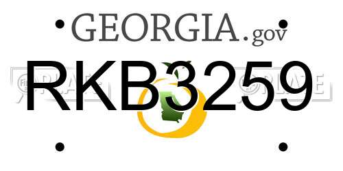 RKB3259 Georgia License Plate