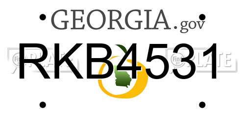 RKB4531 Georgia License Plate