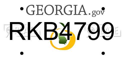 RKB4799 Georgia License Plate