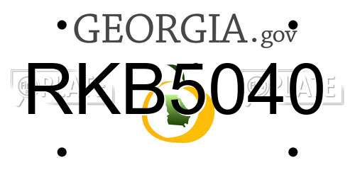 RKB5040 Georgia License Plate