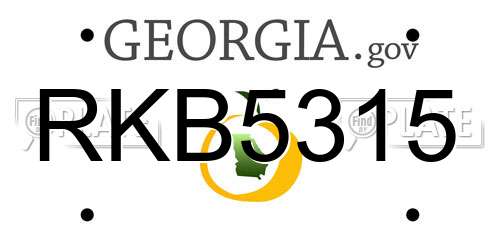 RKB5315 Georgia License Plate