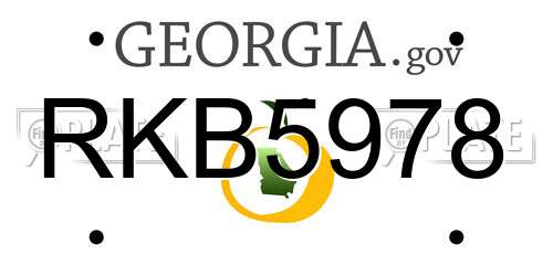 RKB5978 Georgia License Plate