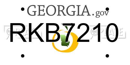 RKB7210 Georgia License Plate