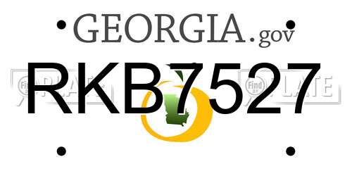 RKB7527 Georgia License Plate