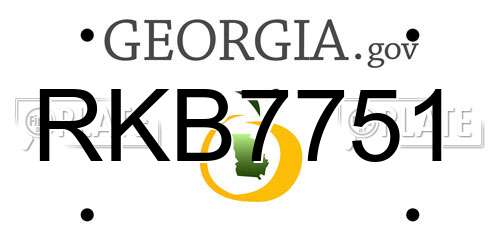 RKB7751 Georgia License Plate