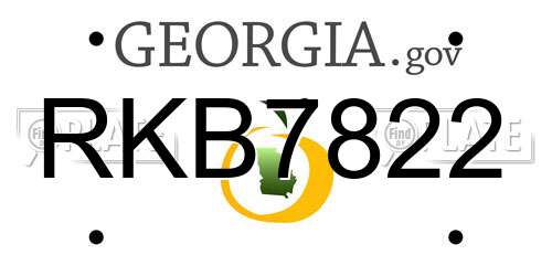 RKB7822 Georgia License Plate