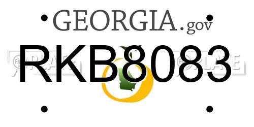 RKB8083 Georgia License Plate