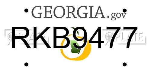 RKB9477 Georgia License Plate
