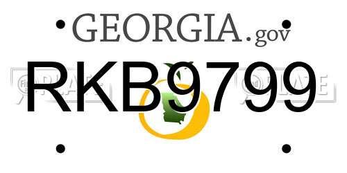 RKB9799 Georgia License Plate