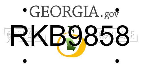 RKB9858 Georgia License Plate