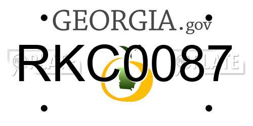 RKC0087 Georgia License Plate