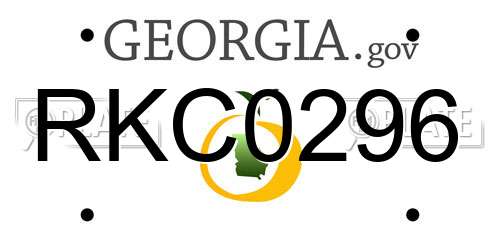 RKC0296 Georgia License Plate