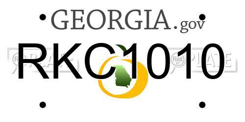 RKC1010 Georgia License Plate