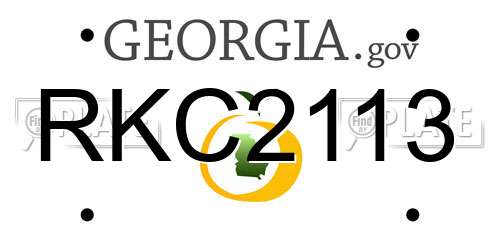 RKC2113 Georgia License Plate