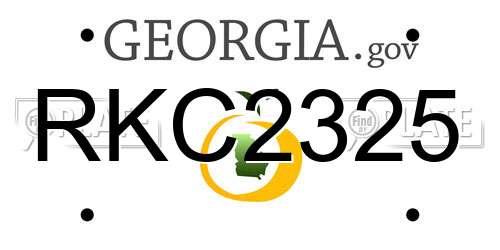 RKC2325 Georgia License Plate