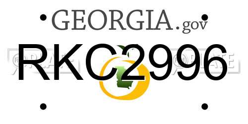 RKC2996 Georgia License Plate