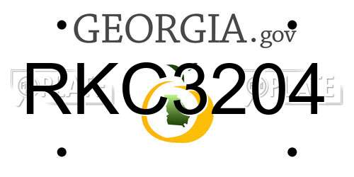 RKC3204 Georgia License Plate