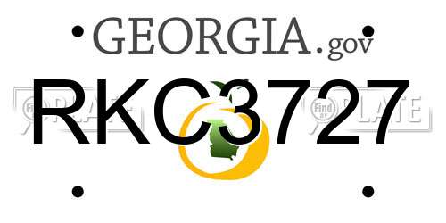 RKC3727 Georgia License Plate