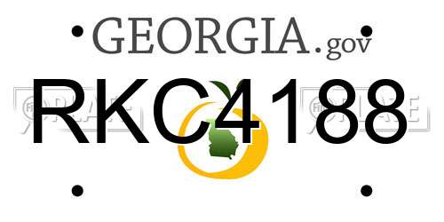 RKC4188 Georgia License Plate