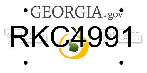 RKC4991 Georgia License Plate