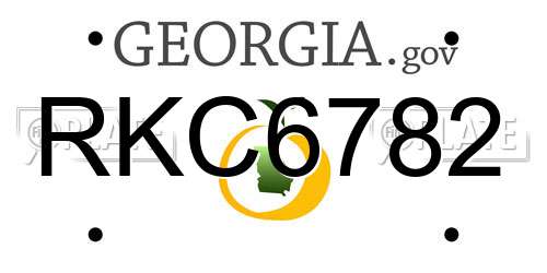 RKC6782 Georgia License Plate
