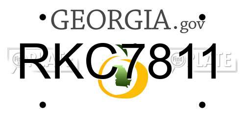 RKC7811 Georgia License Plate