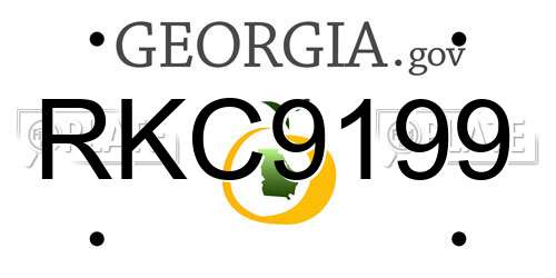 RKC9199 Georgia License Plate