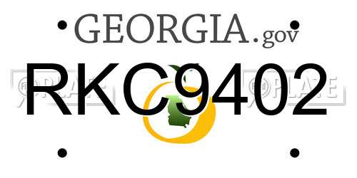 RKC9402 Georgia License Plate