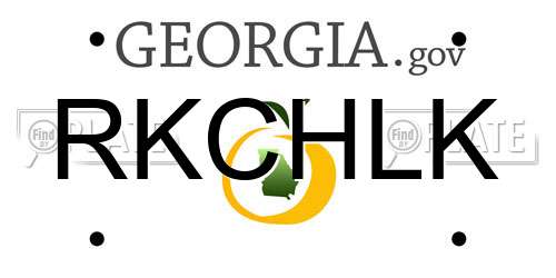 RKCHLK Georgia License Plate