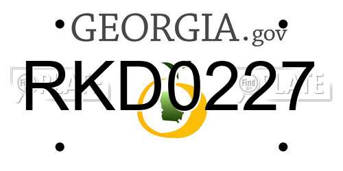 RKD0227 Georgia License Plate