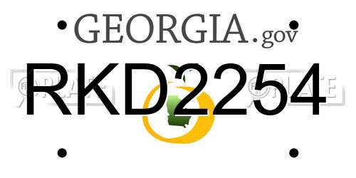 RKD2254 Georgia License Plate