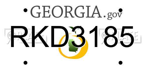 RKD3185 Georgia License Plate