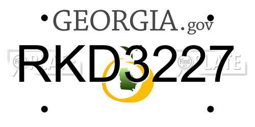 RKD3227 Georgia License Plate