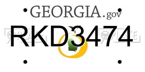 RKD3474 Georgia License Plate