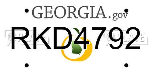 RKD4792 Georgia License Plate