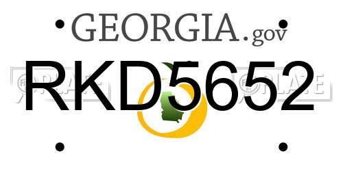 RKD5652 Georgia License Plate