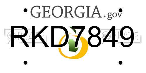 RKD7849 Georgia License Plate