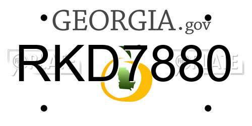 RKD7880 Georgia License Plate