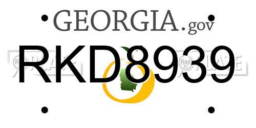 RKD8939 Georgia License Plate