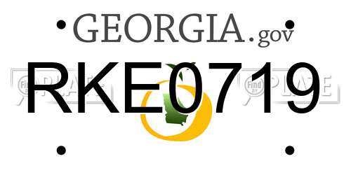 RKE0719 Georgia License Plate