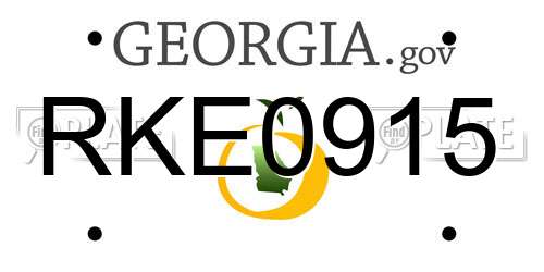 RKE0915 Georgia License Plate