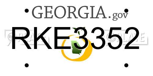 RKE3352 Georgia License Plate