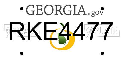 RKE4477 Georgia License Plate