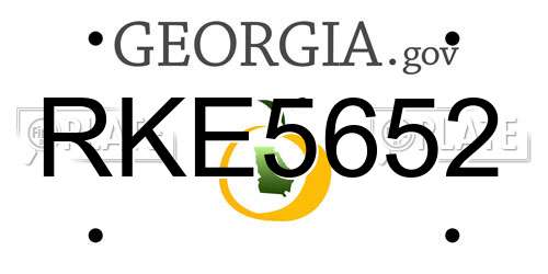 RKE5652 Georgia License Plate