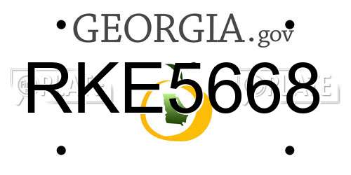 RKE5668 Georgia License Plate