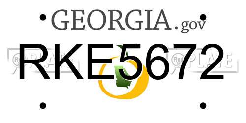 RKE5672 Georgia License Plate