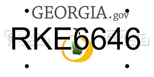 RKE6646 Georgia License Plate